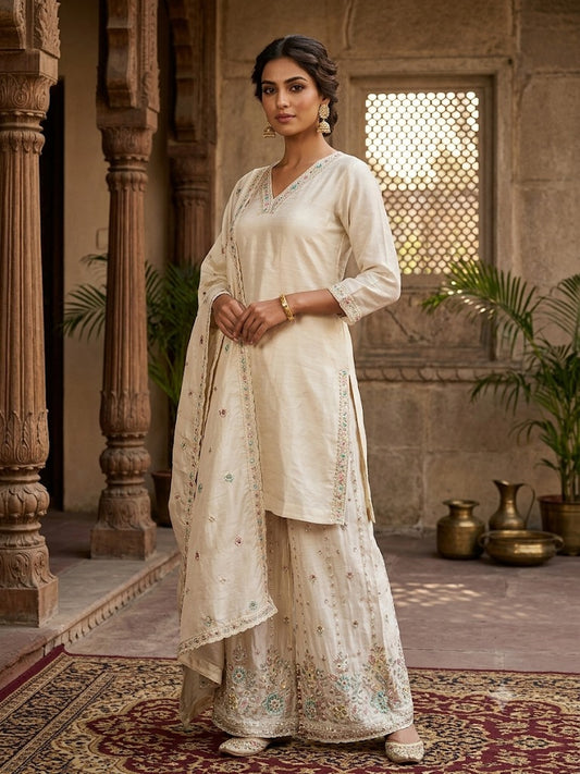 Chinnon Kurti Pant Dupatta Set